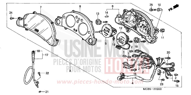 METER for Transalp 650 SPANGLE SILVER METALLIC (NHA49) from 2005